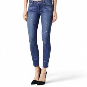 Paige Women's Skinny Ankle Paint Splatter Dark Wash 32x27
